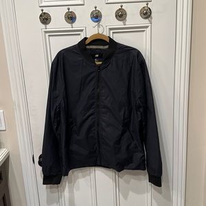 Men’s H&M Navy Bomber With Black Trim.